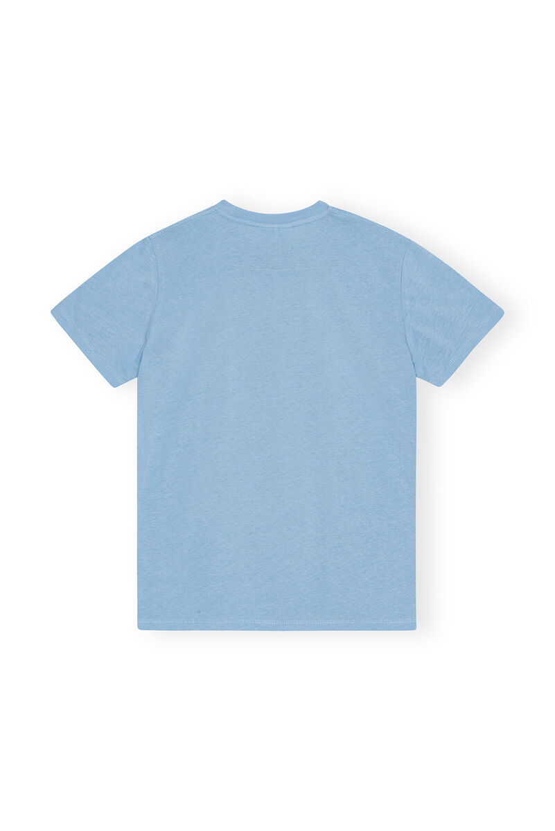 Blue Relaxed Loveclub T-shirt, Cotton, in colour Powder Blue - 2 - GANNI