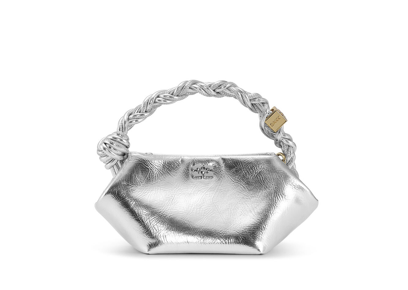 Silver Mini GANNI Bou Bag, in colour Silver - 1 - GANNI