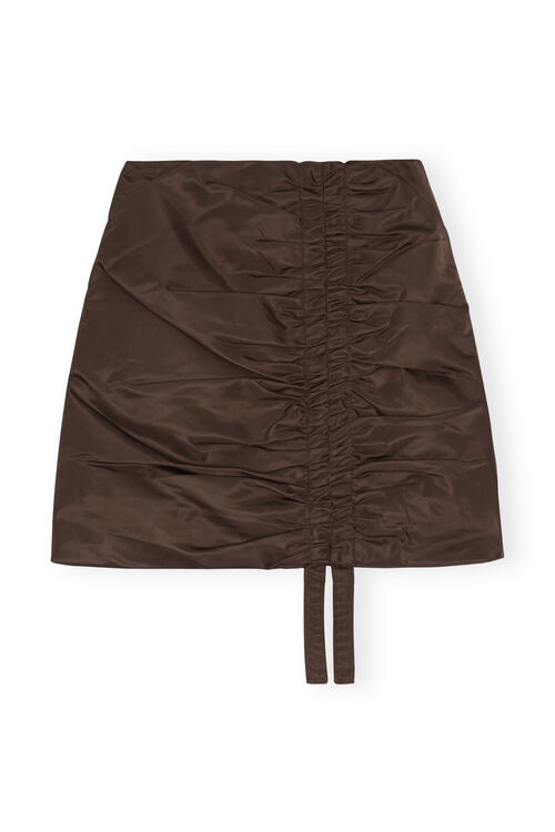 가니 치마 GANNI Nylon Mini Skirt,Chicory Coffee