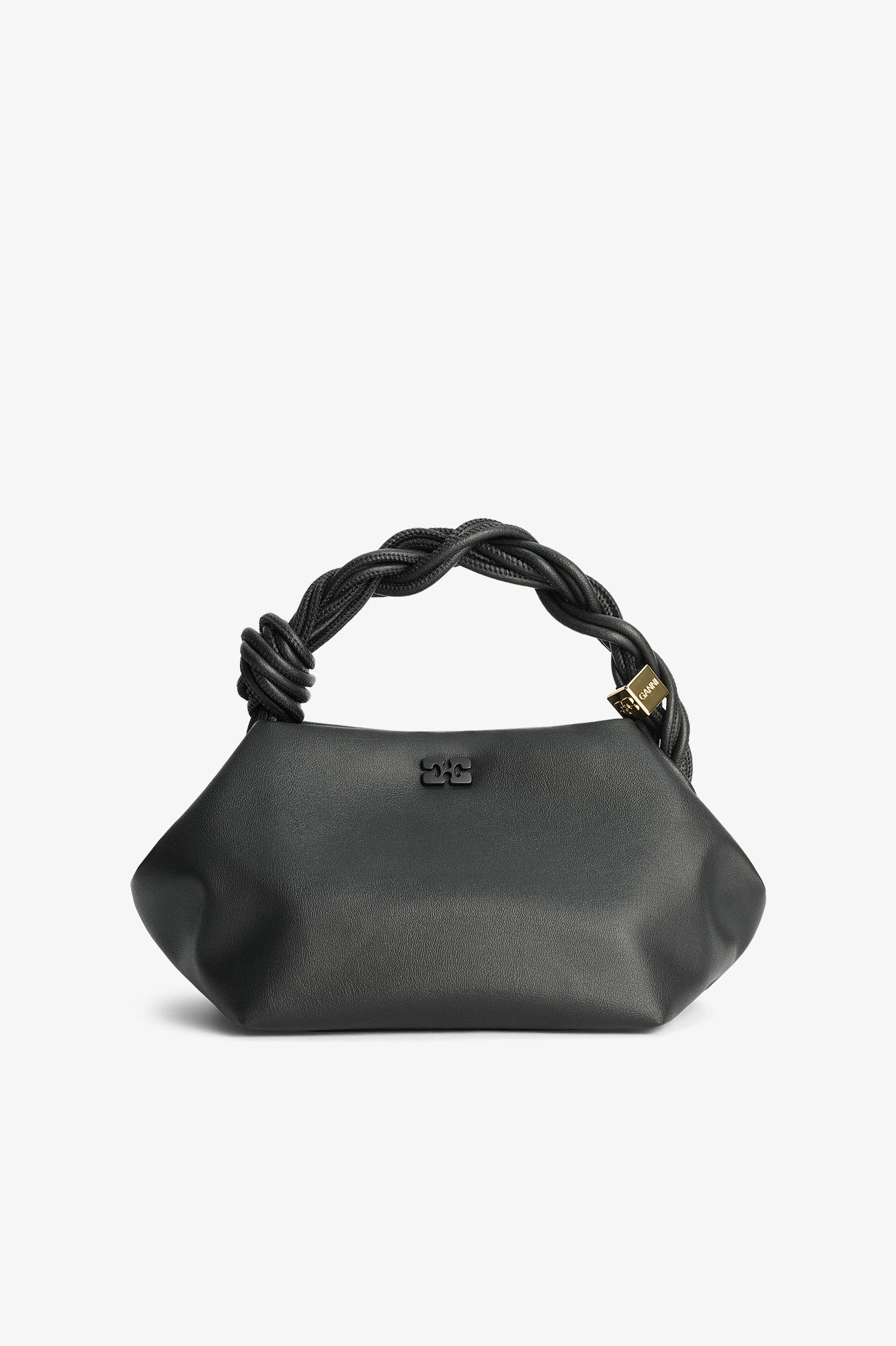 Black Ohoskin Small GANNI Bou Bag, Recycled Polyester, in colour Black - 1 - GANNI