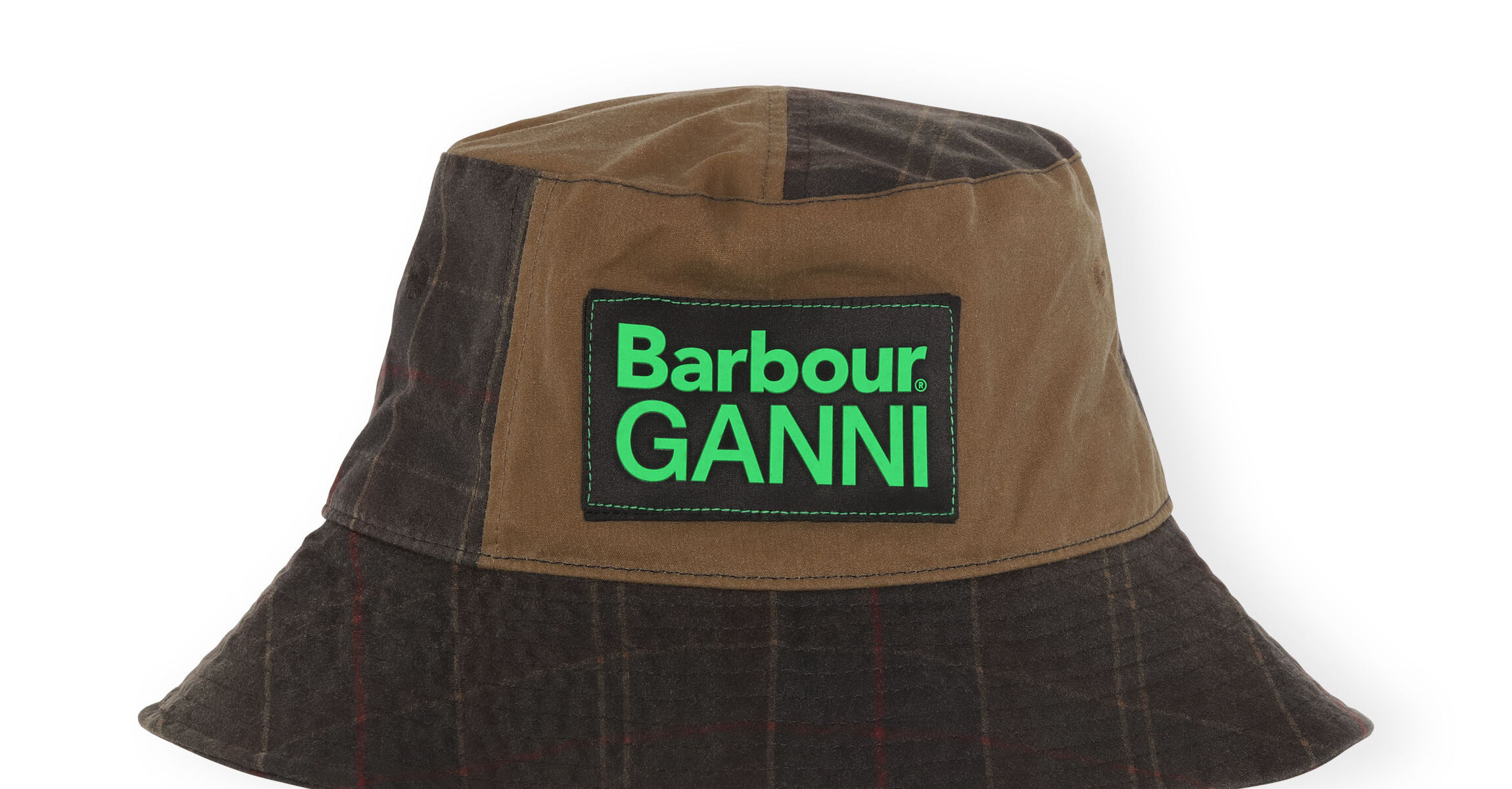 GANNI X Barbour Bucket Hat , Cotton, in colour Teak - 1 - GANNI