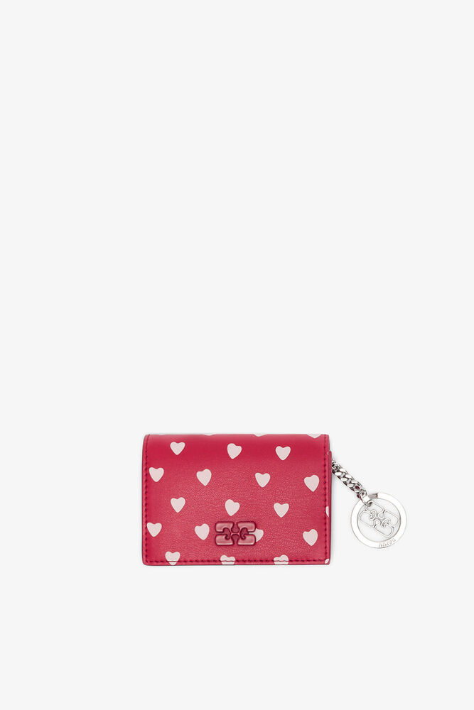 Bou Card Holder With Flap with Dots, Barbados Cherry