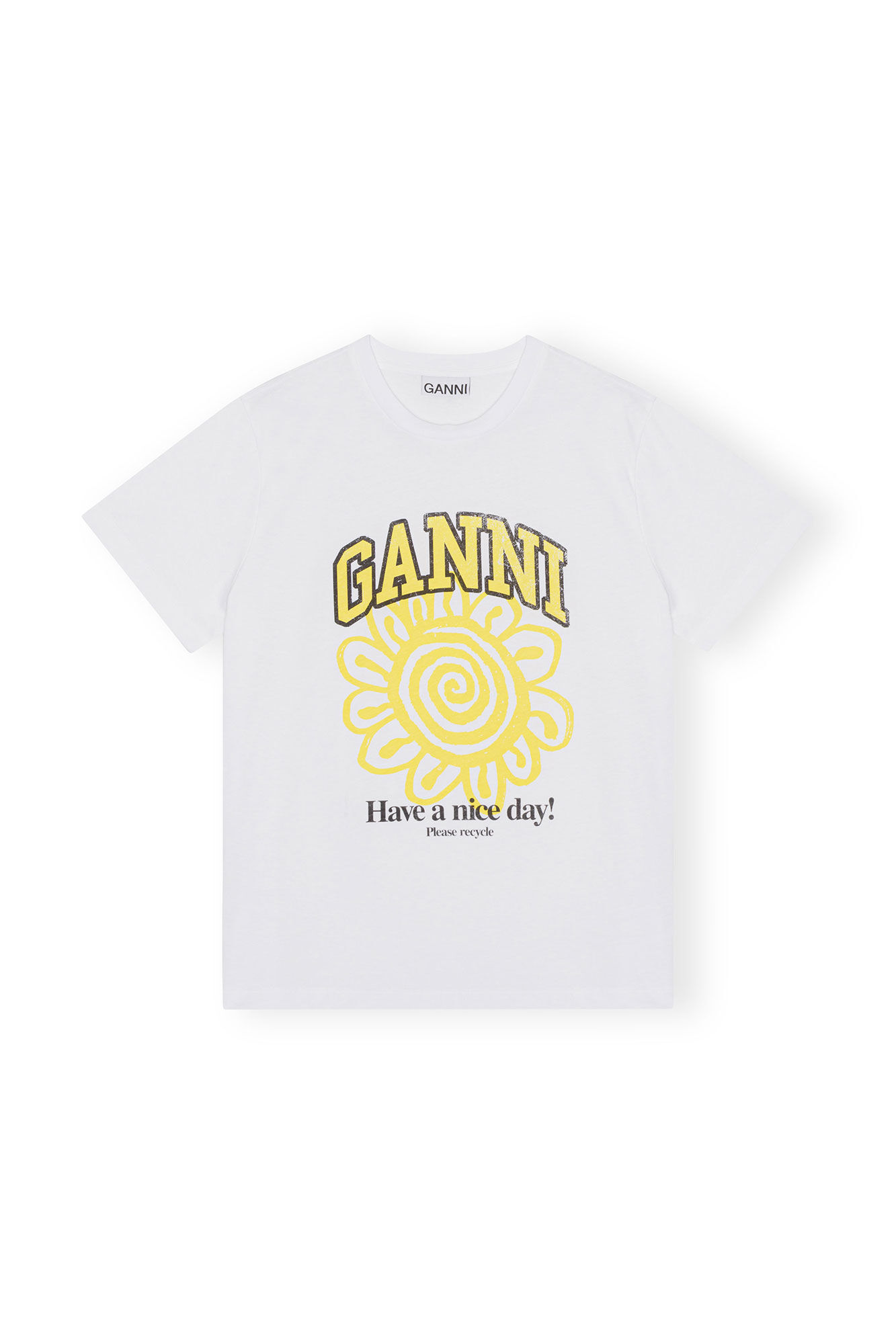 Ganni RELAXED YELLOW FLOWER T-SHIRT