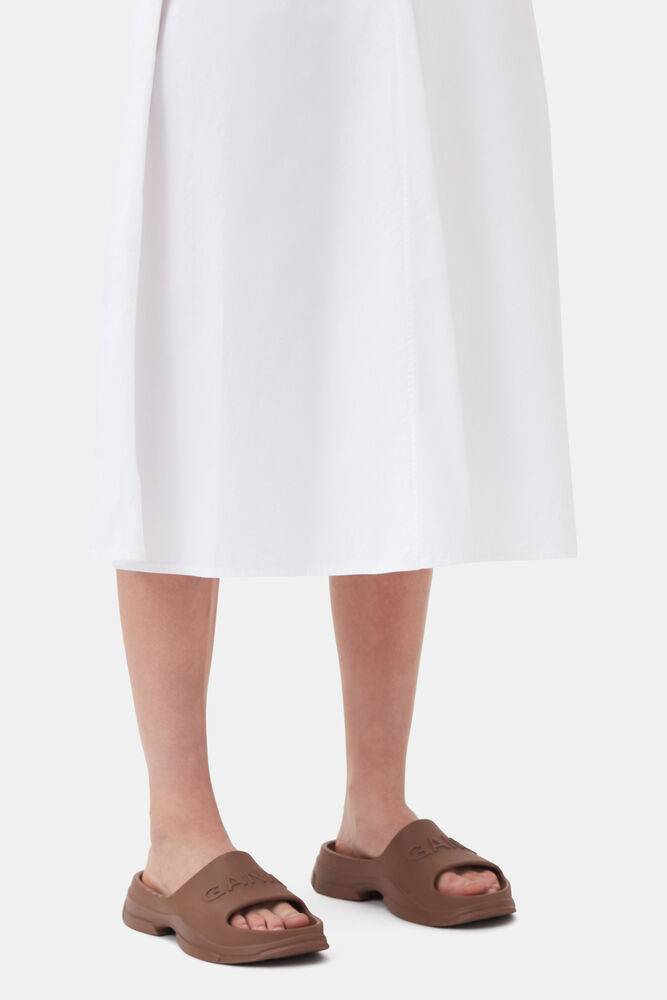 Brown Pool Slide Sandals, Shitake