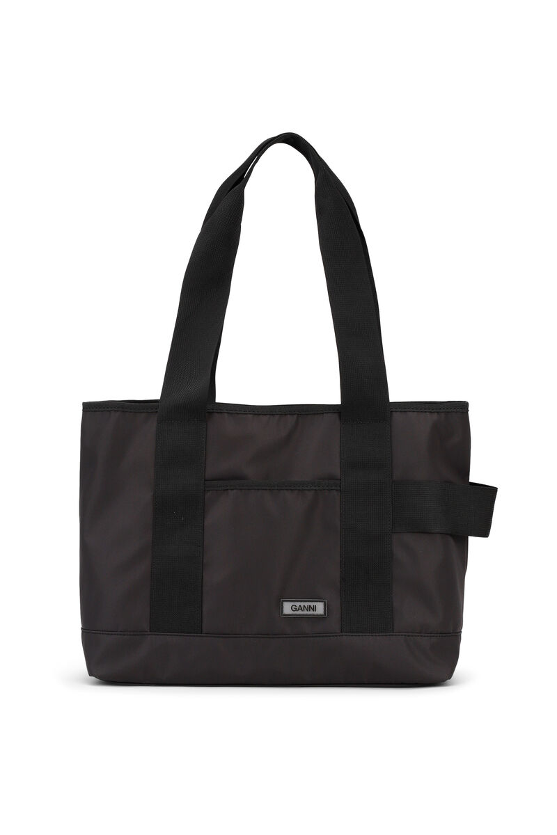 Recycled Tech Drawstring Bag, Tech, in colour Black - 1 - GANNI
