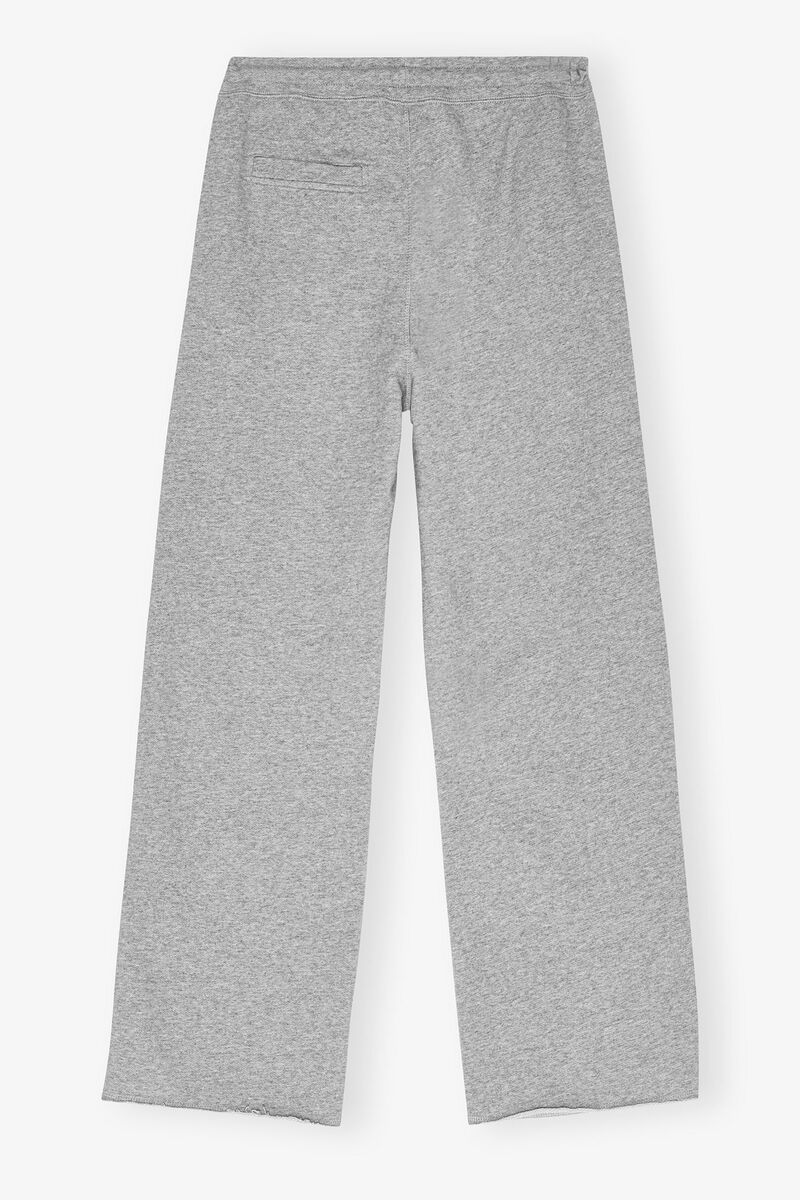 Grey Isoli Wide Leg Pants, Cotton, in colour Paloma Melange - 4 - GANNI
