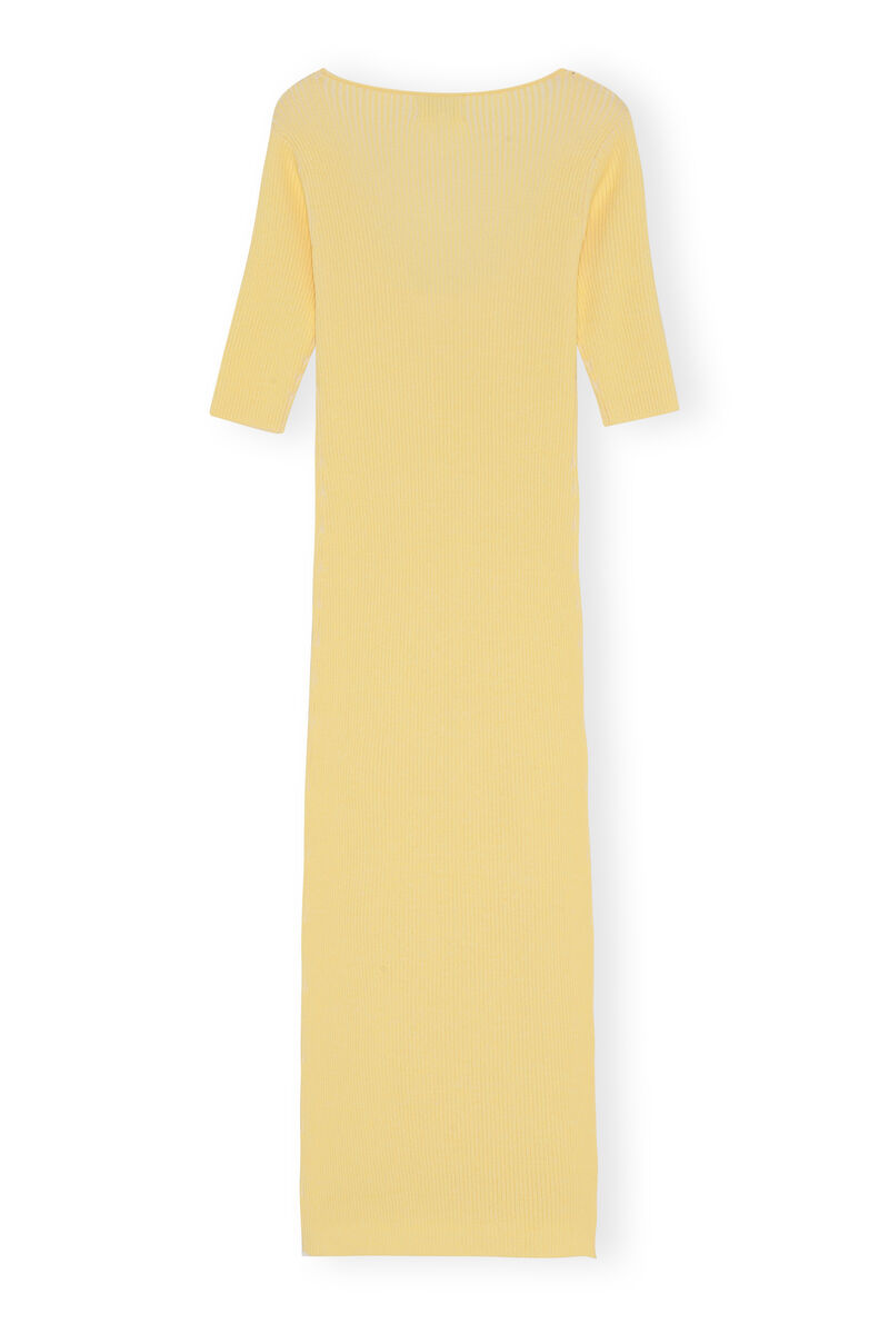 Knit Maxi Dress, Elastane, in colour Flan - 2 - GANNI