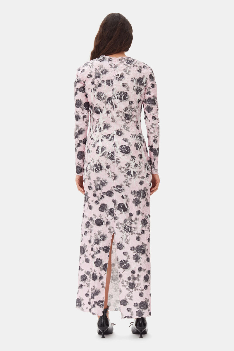 Pink Floral Printed Dress, Recycled Polyester, in colour Corsage - 4 - GANNI