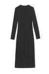 Ruched Midi Dress, Elastane, in colour Black - 2 - GANNI