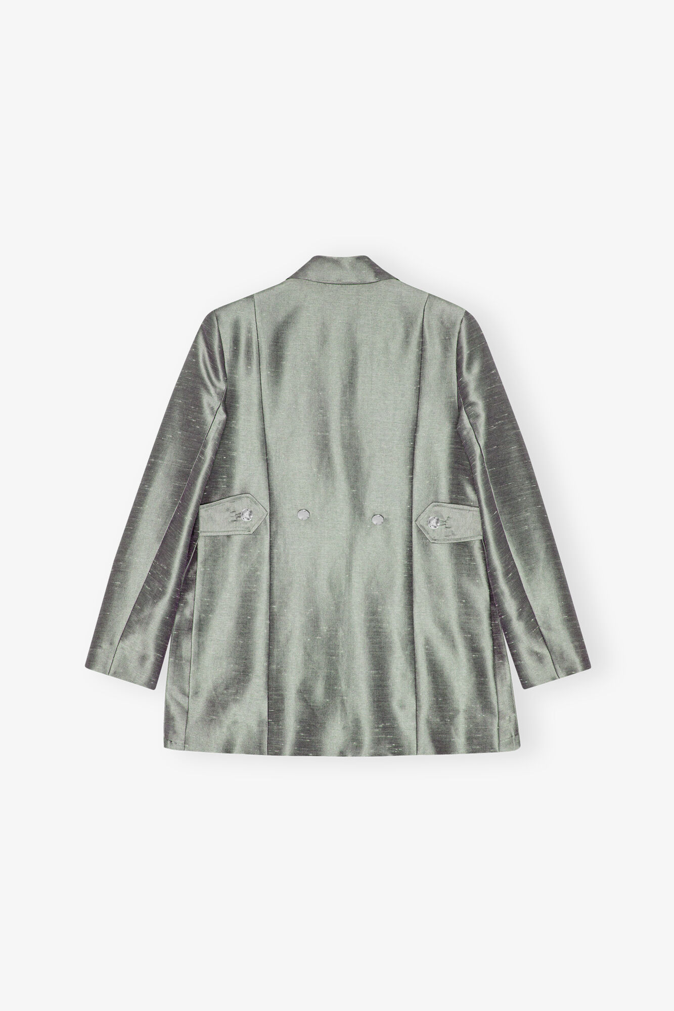 Grå Kostym Kavaj, Recycled Polyester, in colour Gray Quill - 2 - GANNI