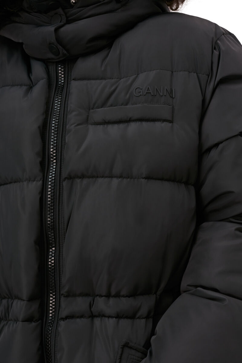 Oversized Tech Puffer midijacka, Recycled Polyester, in colour Phantom - 4 - GANNI