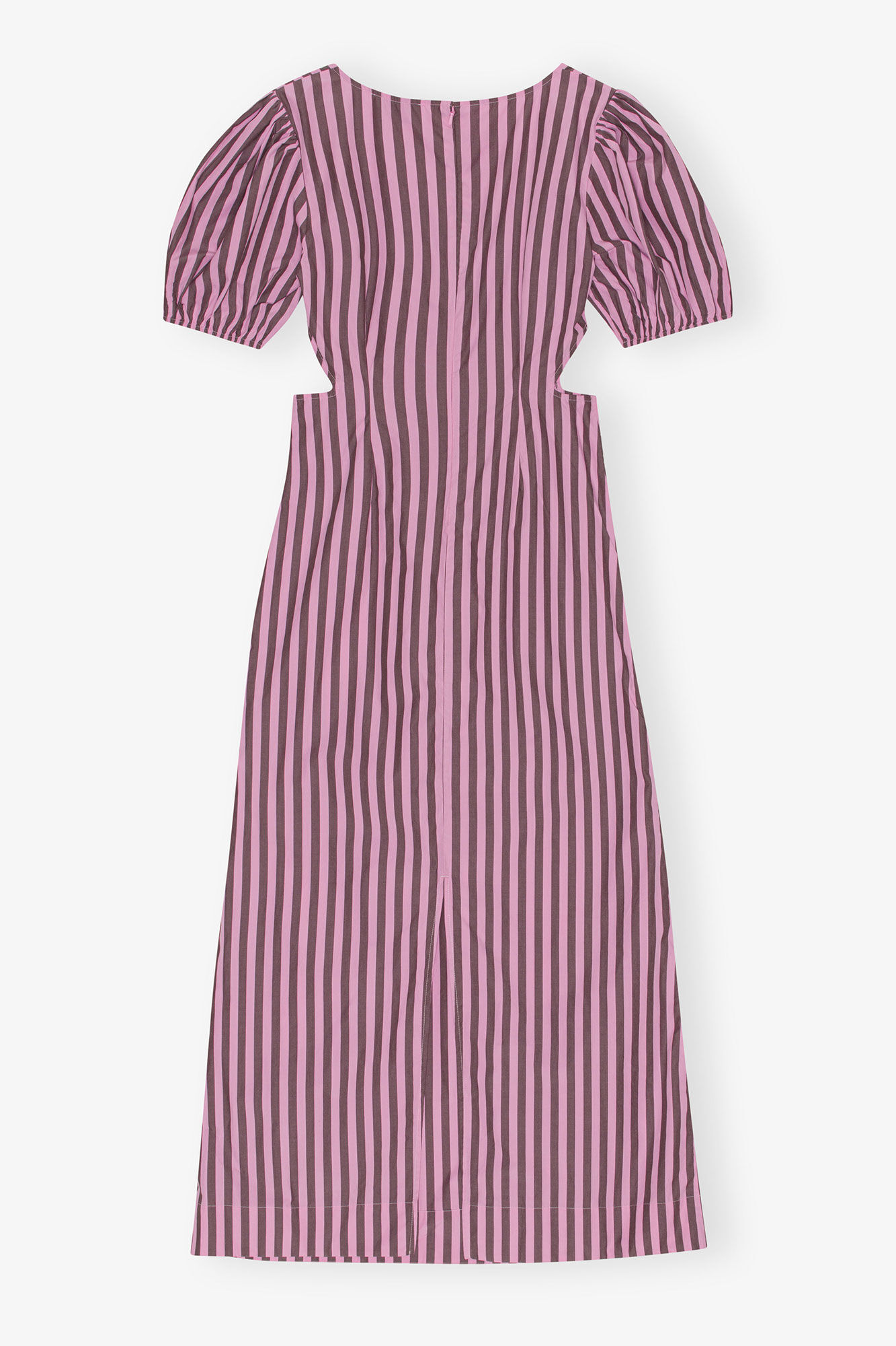 Randig bomullsklänning med cut-out, Cotton, in colour Bonbon - 2 - GANNI