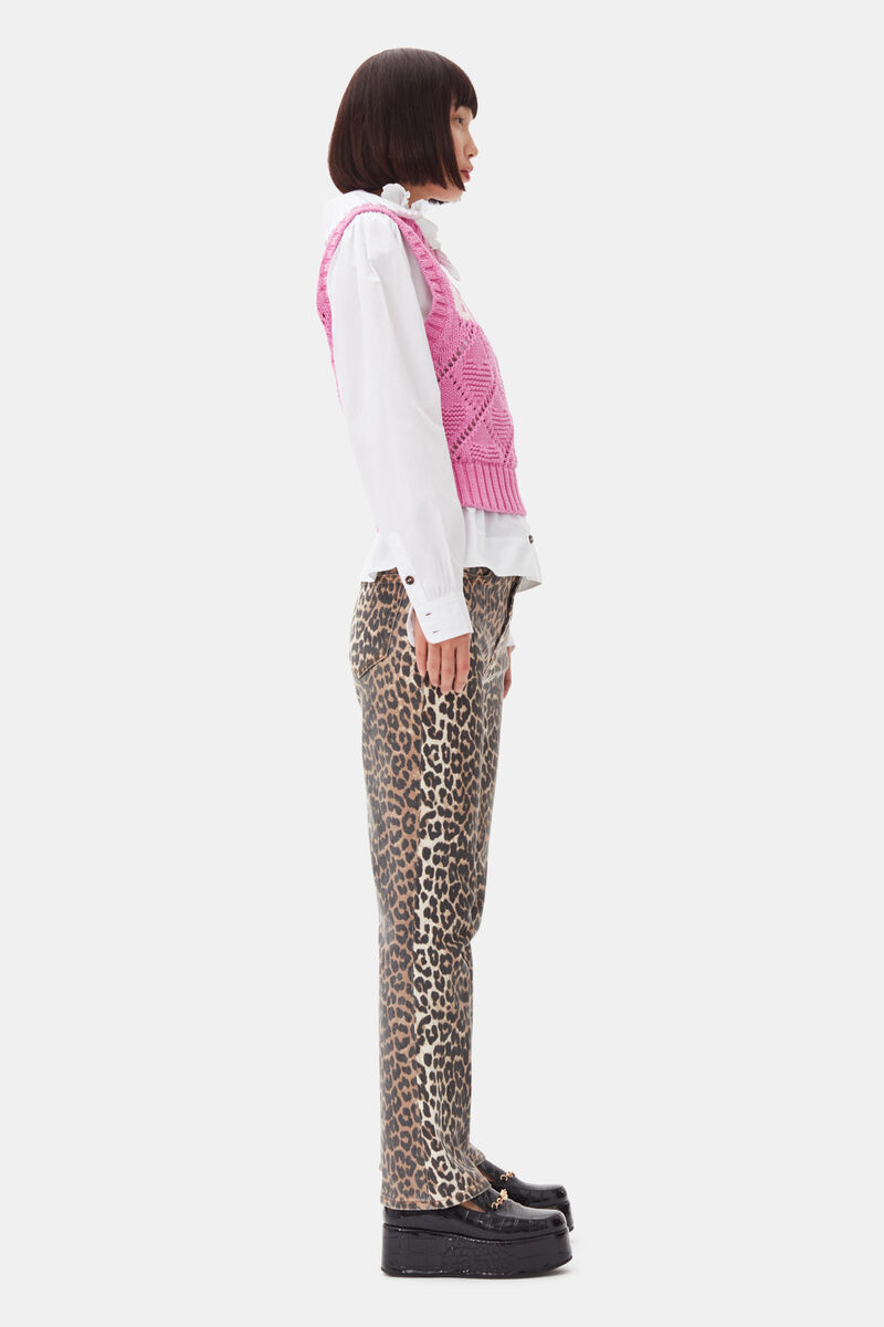 Pink Vest, Organic Cotton, in colour Rose Violet - 3 - GANNI
