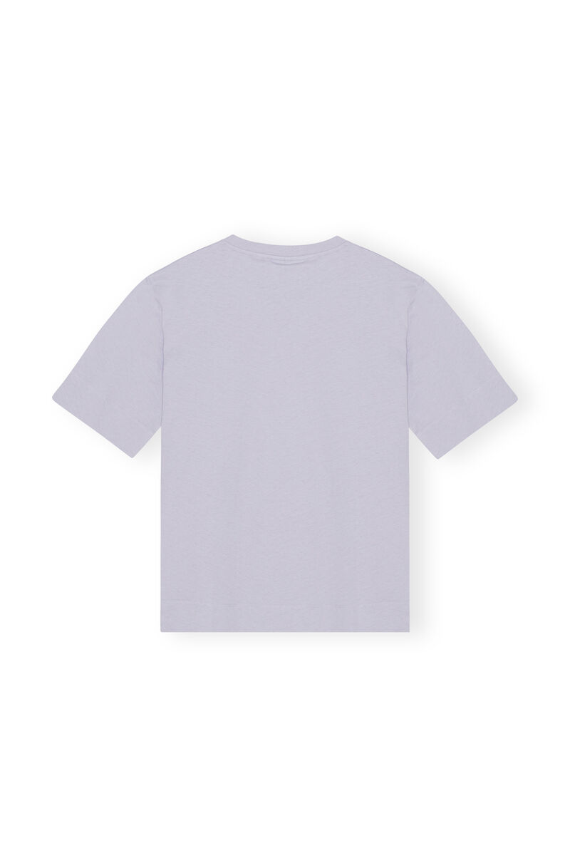 Relaxed Logo T-shirt, Cotton, in colour Cosmic Sky - 2 - GANNI