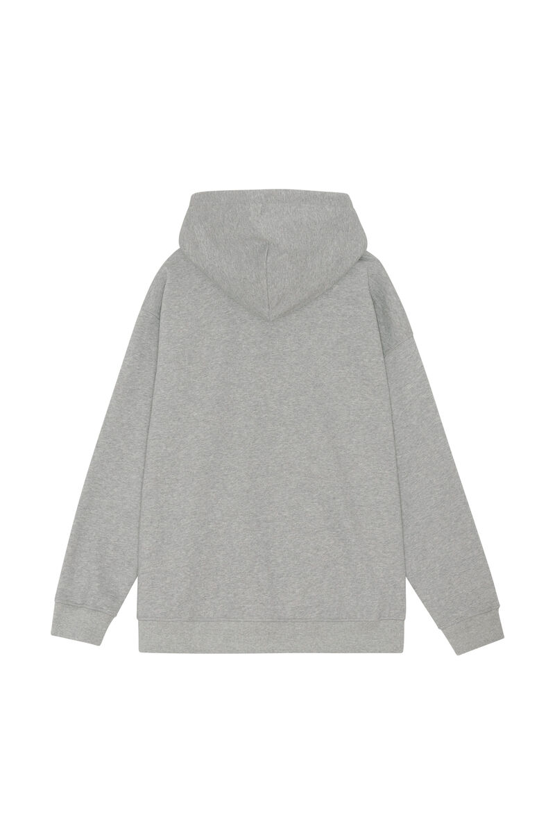Sweat-shirt zippé oversize, Organic Cotton, in colour Paloma Melange - 2 - GANNI