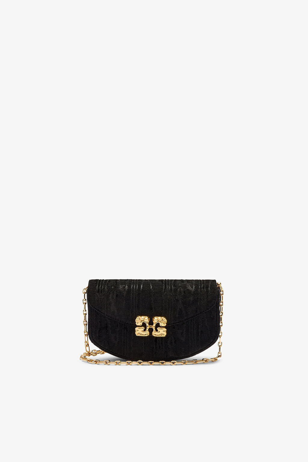 Lulu Wallet On Chain In Velvet Moire by Ganni