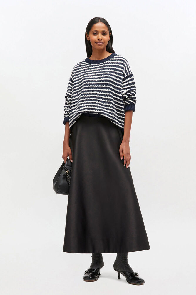 Dark Blue Striped Wool Jumper, Sky Captain