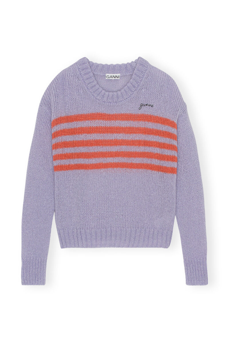 Mohair Pullover, Merino Wool, in colour Cosmic Sky - 1 - GANNI