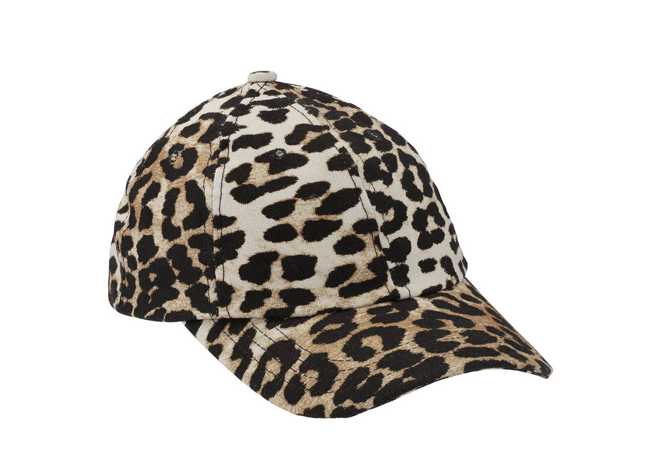 Leopard Canvas Cap, Cotton, in colour Leopard - 1 - GANNI