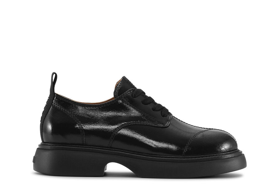 Ganni Black Everyday Lace-Up Derby Shoes
