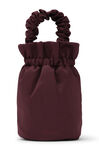 Tasche mit gerafftem Haltegriff, Polyester, in colour Burgundy - 2 - GANNI