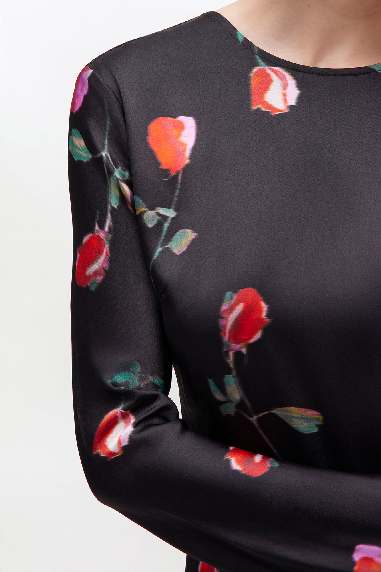 Printed Circle Collar Midi Dress, in colour Black - 2 - GANNI