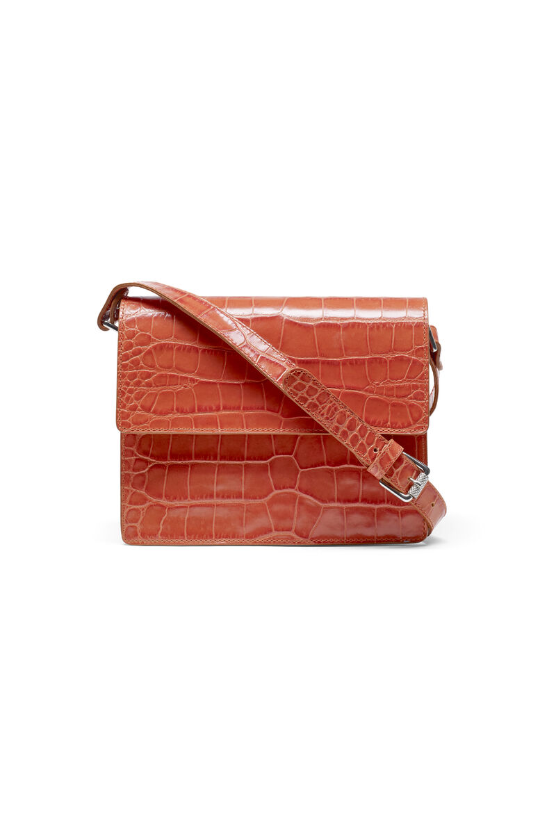 Gallery Accessories Bag, in colour Red Clay Croco - 1 - GANNI