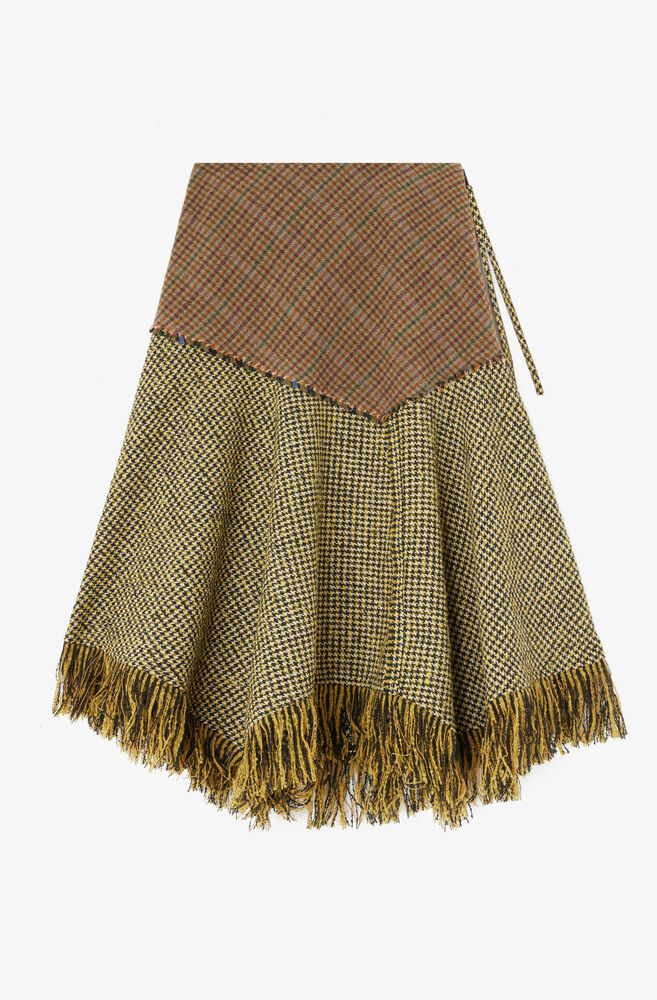 Skirt in Patchwork Check, Multicolour