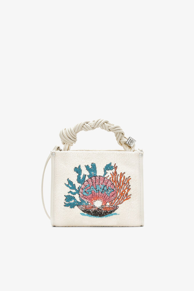 Small Bou Shopper in White Terry, Egret