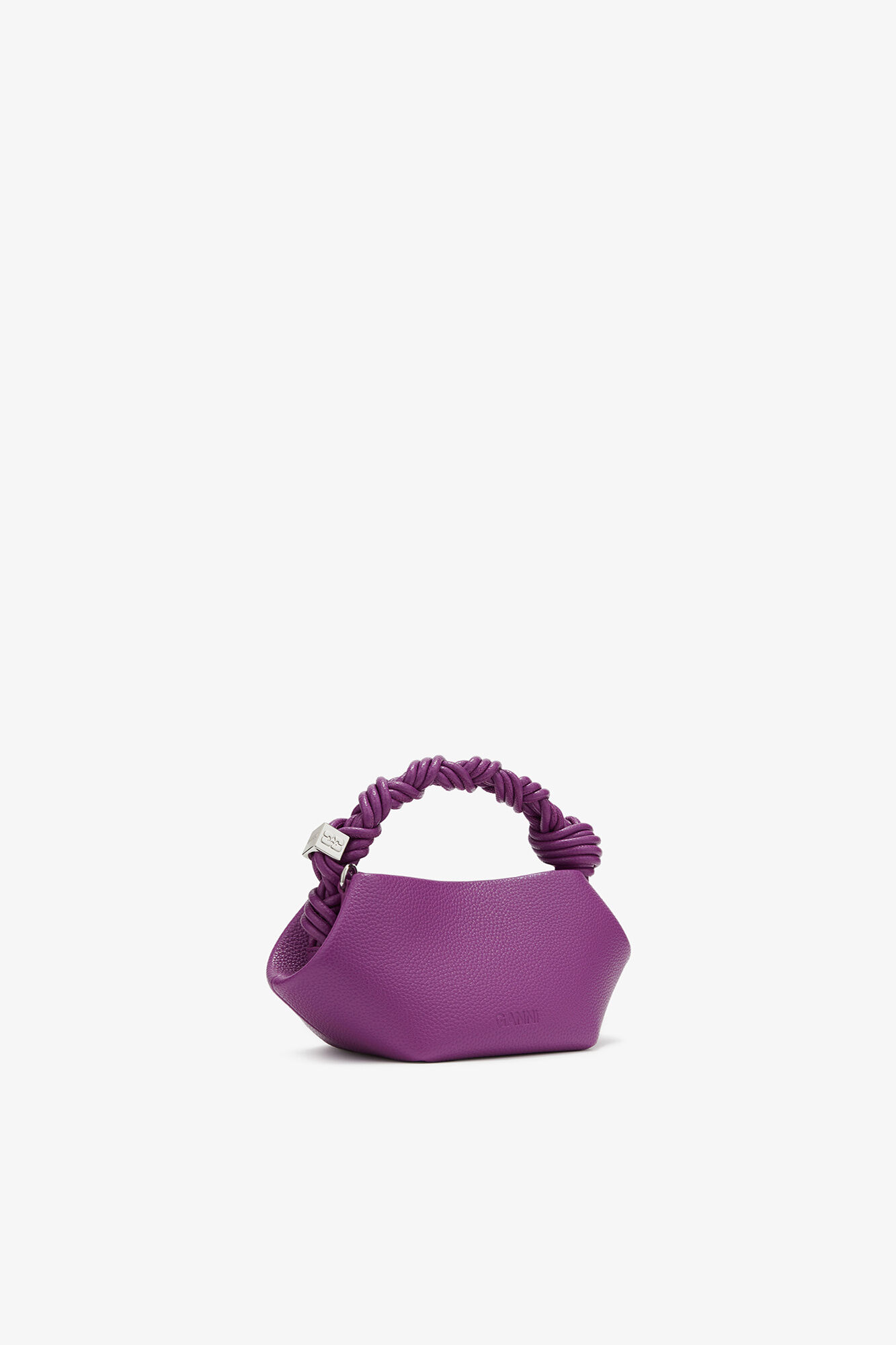 Mini Bou Bag in Grained Purple, Recycled Polyester, in colour Sparkling Grape - 2 - GANNI