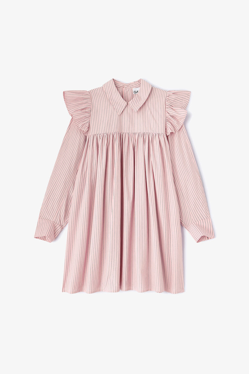 Lyser&oslash;d miniskjortekjole, Organic Cotton, in colour Chalk Pink - 1 - GANNI