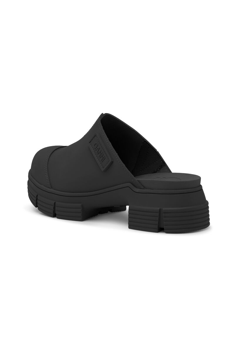 Recycled Rubber City Mules, Recycled rubber, in colour Black - 2 - GANNI