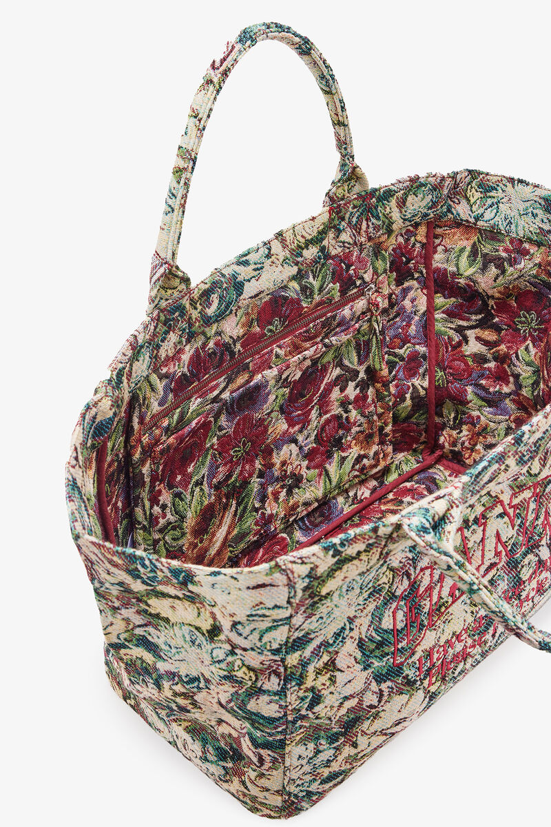 Tapestry XXL Tote, Polyester, in colour Jadeite - 3 - GANNI