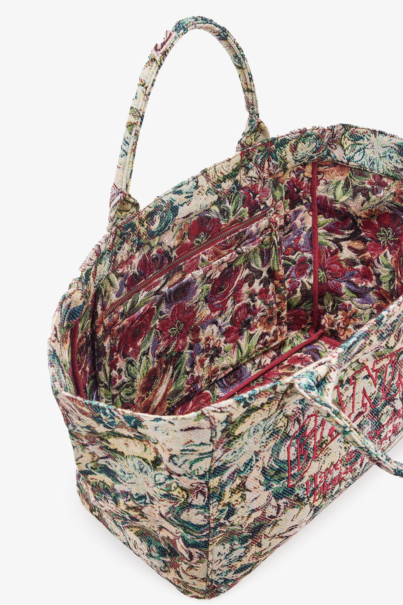 Tapestry XXL Tote, Polyester, in colour Jadeite - 3 - GANNI