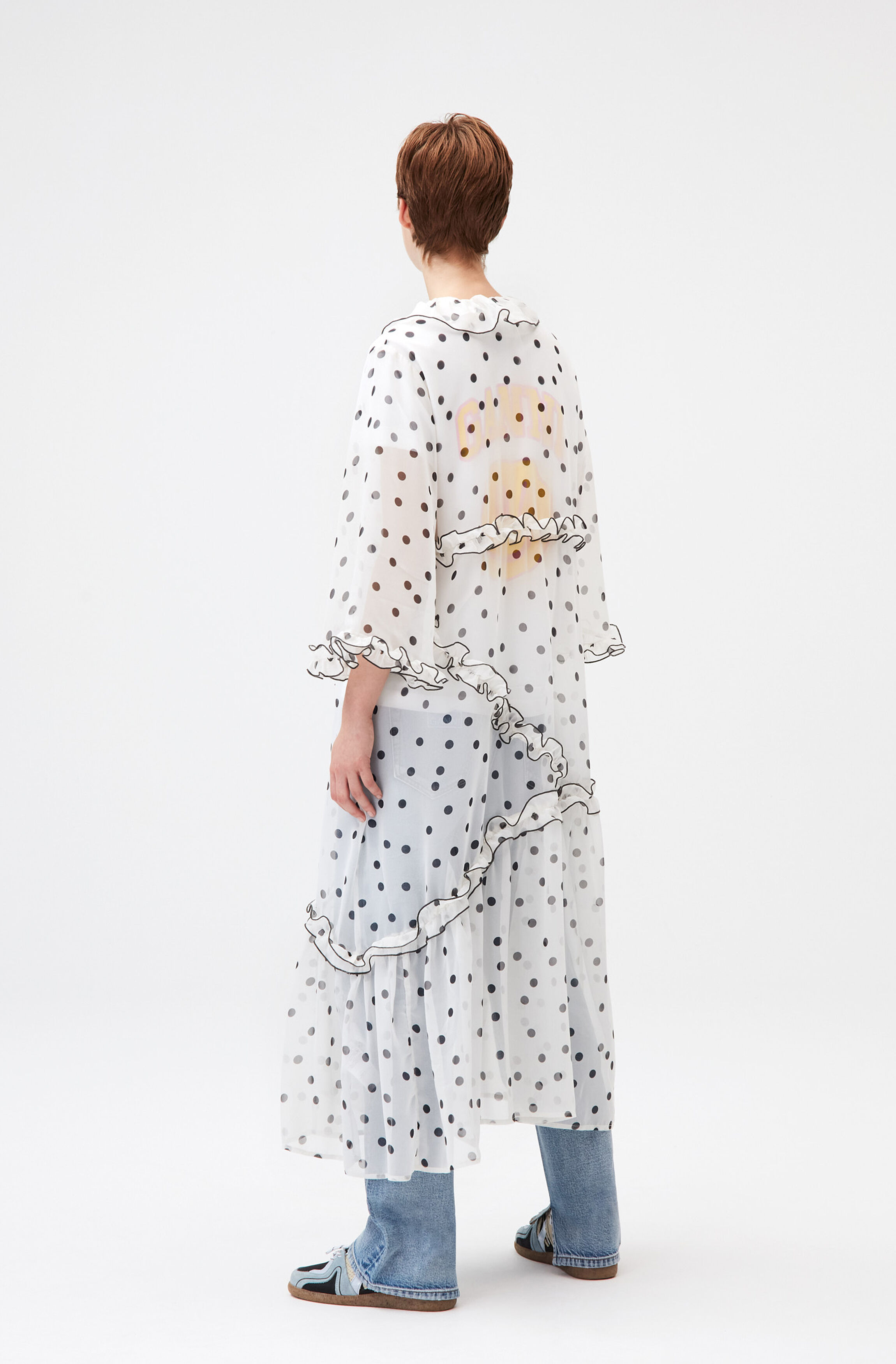 ganni patchwork dress