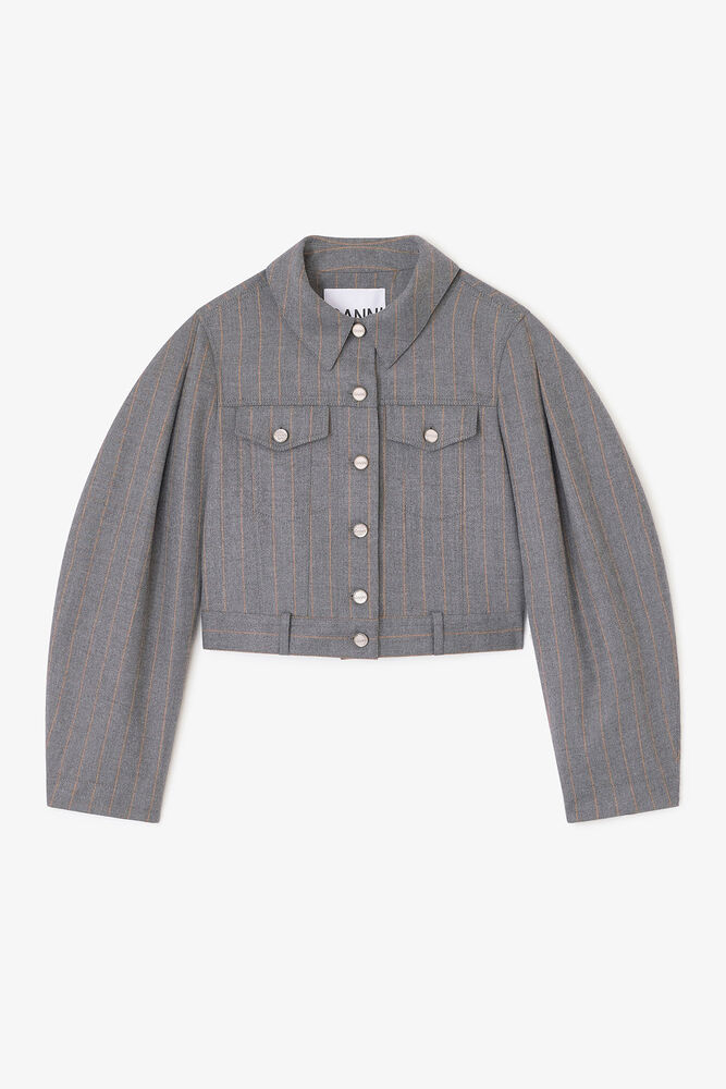 Grey Stripe Jacket, Pewter