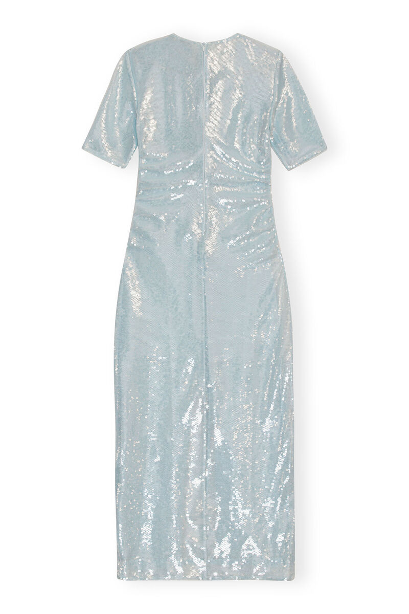 Light Sequins Maxi Dress, Recycled Polyester, in colour Ice Water - 2 - GANNI