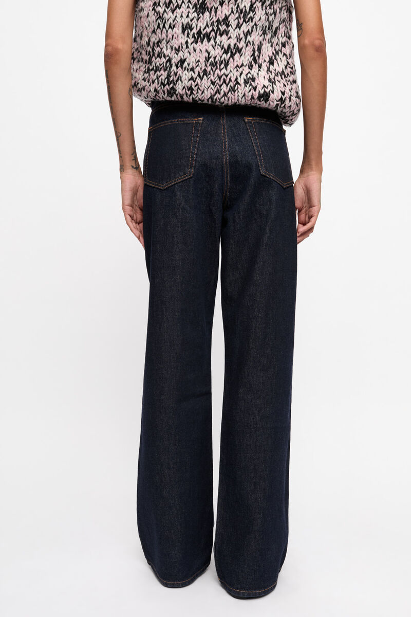 Dark Blue Izey Jeans, Cotton, in colour Rinse - 3 - GANNI