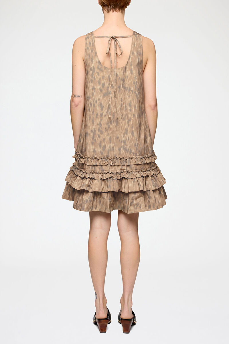 Dress in Printed Cotton, Organic Cotton, in colour Burro - 2 - GANNI