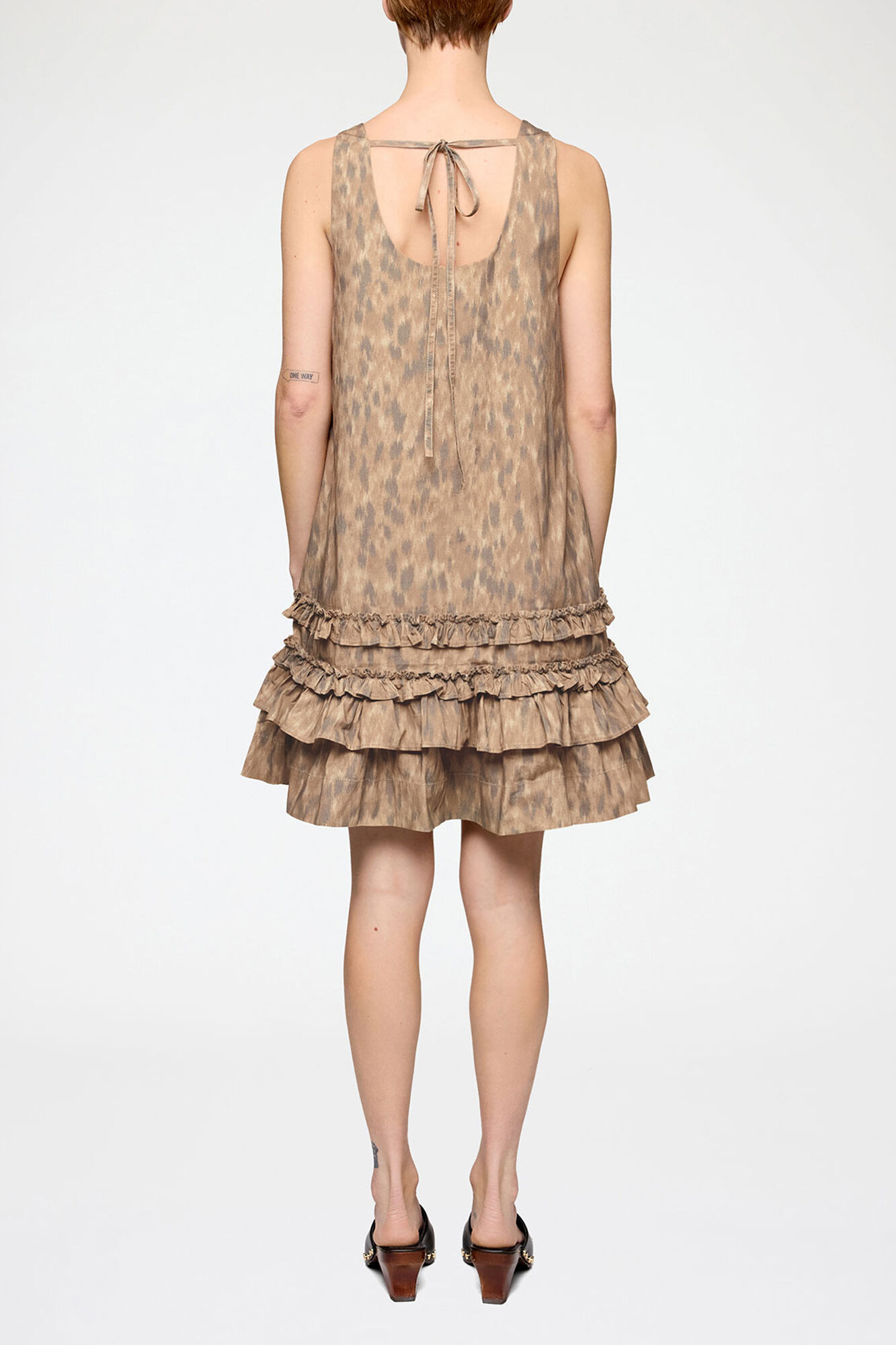 Dress in Printed Cotton, Organic Cotton, in colour Burro - 2 - GANNI