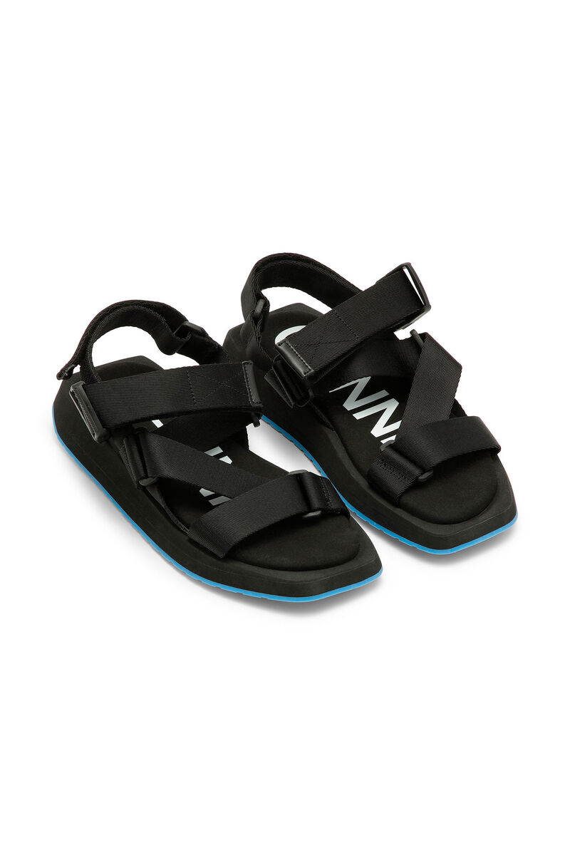 Performance Webbing Sandals, Recycled Polyester, in colour Black - 3 - GANNI