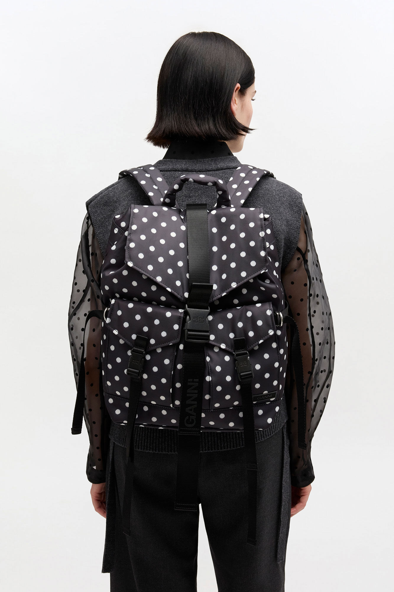 Black Dots Re-Tech Backpack | GANNI US