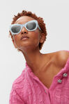 Biodegradable Acetate Big Butterfly Sunglasses, Biodegradable Acetate, in colour Heather - 3 - GANNI