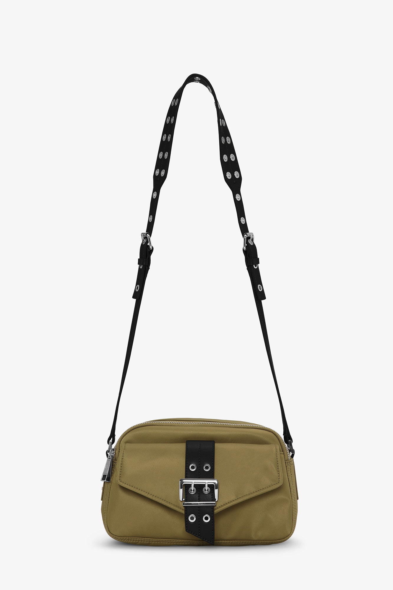 Olive Green Bucky Camera Bag, Nylon, in colour Military Olive - 1 - GANNI