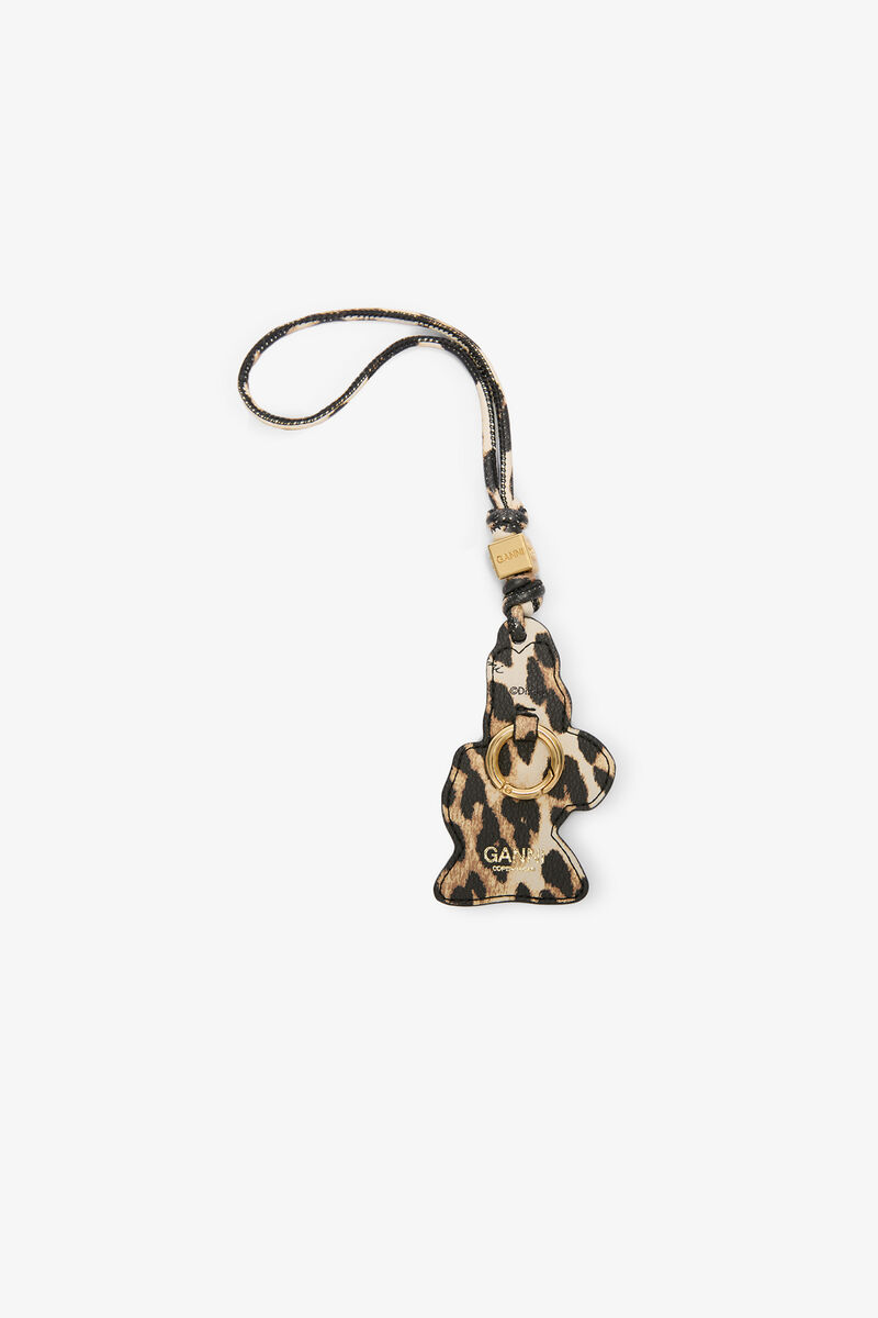 Dolly Duck-anheng med leopardm&oslash;nster, Recycled Polyester, in colour Almond Milk - 2 - GANNI