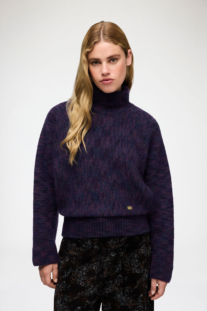 Turtleneck in Brushed Mohair, Bright Violet