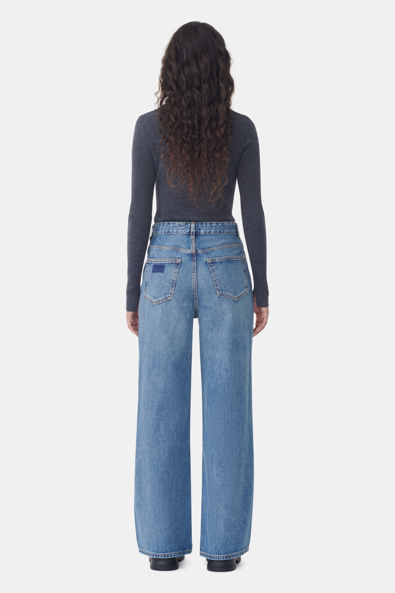 Jean Magny Mid Blue Vintage, Cotton, in colour Mid Blue Vintage - 3 - GANNI