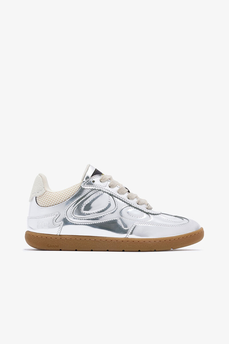 08 Specchio sneakers, Polyester, in colour Silver - 1 - GANNI