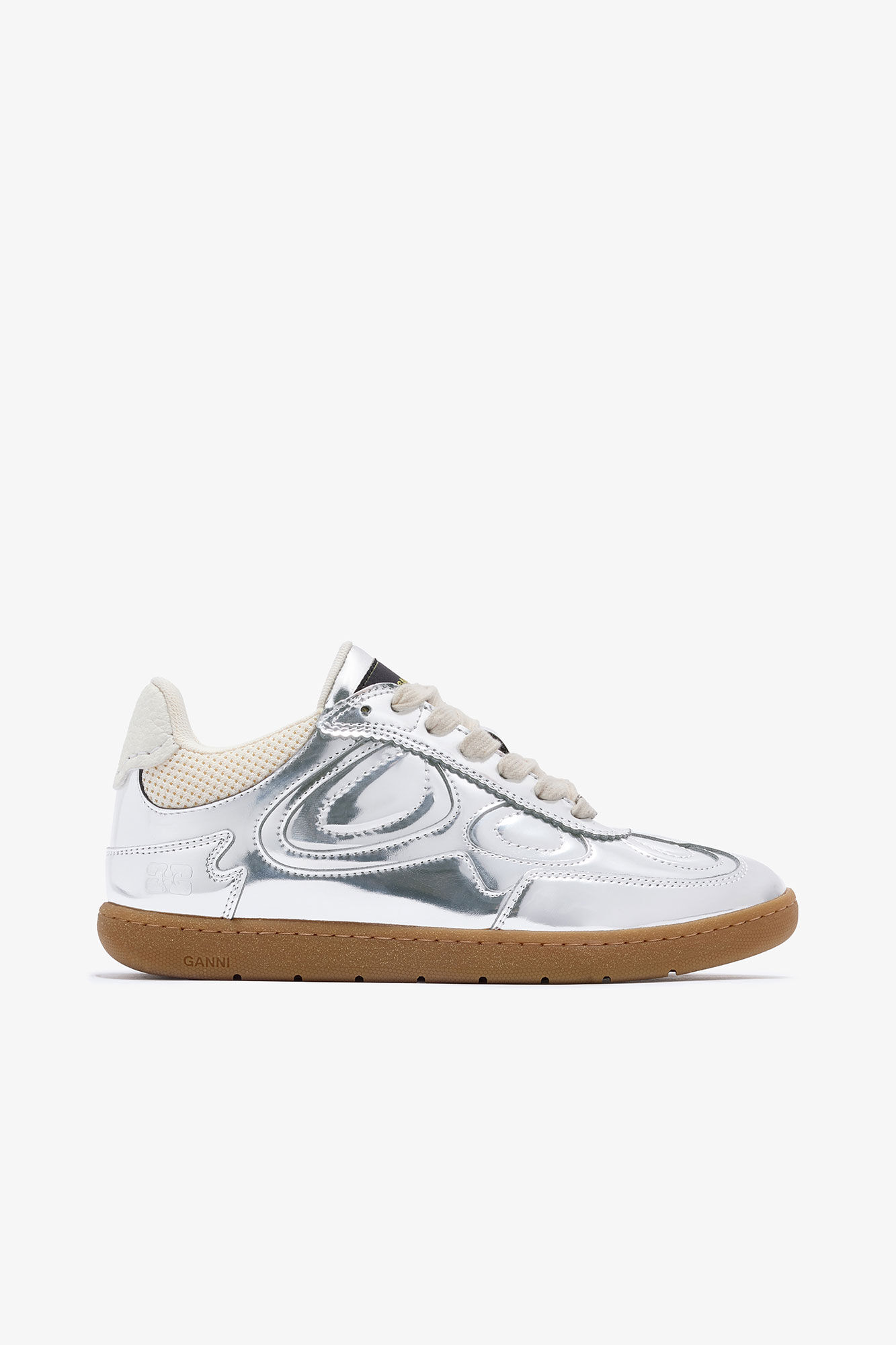 08 Specchio sneakers, Polyester, in colour Silver - 1 - GANNI