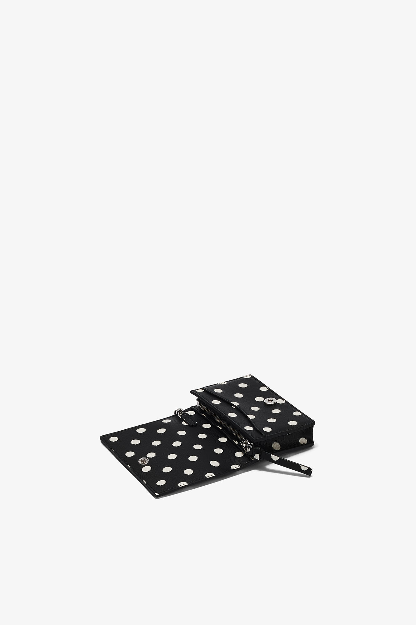 Bou Card Holder With Flap with Dots, in colour Black - 3 - GANNI